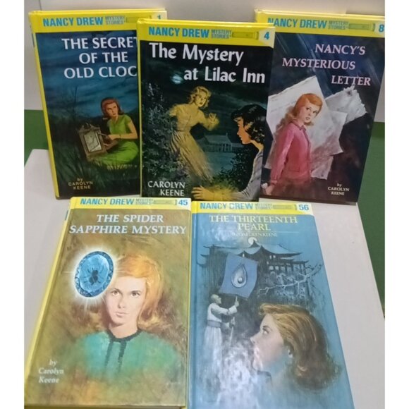 NANCY DREW Glossy Flashlight Series Carolyn Keene Lot  5 HC #s 1 4 8 45 56 - Picture 2 of 8
